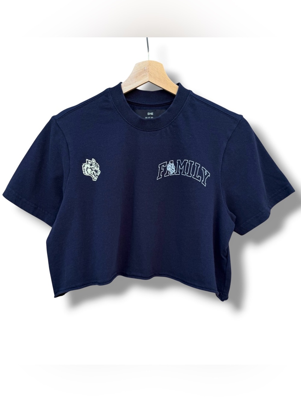 Darc Sport Wolves She Family Crop Top Tee Blue Women’s Size XS